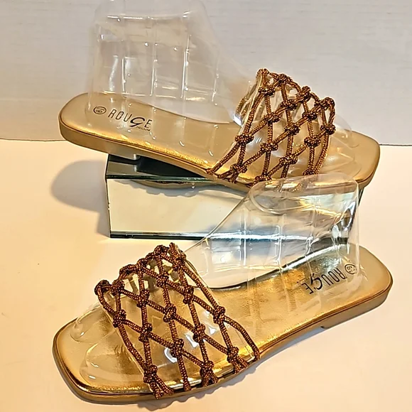 Gold Rouge Sandals Rouge Helium Shoes Rouge Helium Gold Sandals 75